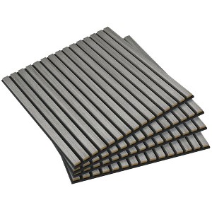 Resenkos 24" x 24" Wood Panels for Wall, 4 Pack Acoustic Panels, Sound Absorbing Slat Wall for Wall Decor, Home, Brown - 1 of 4