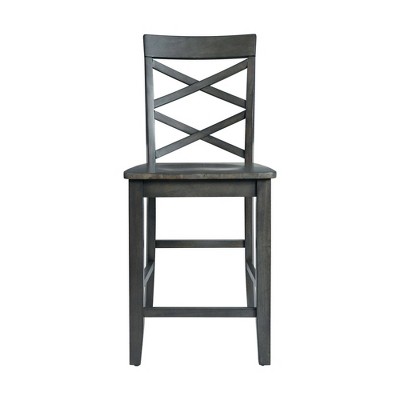 Rustic Gray 6PC Counter Height Farmhouse Dining Set with Bench