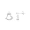 GILDED Lab Grown Diamond (SI1 Clarity, F Color) and 925 Sterling Silver Heart Stud Women Earrings - 3 of 4