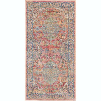 Global Vintage GLB01 Multicolor Area Rug Persian Traditional Vine and Bloom By Nourison