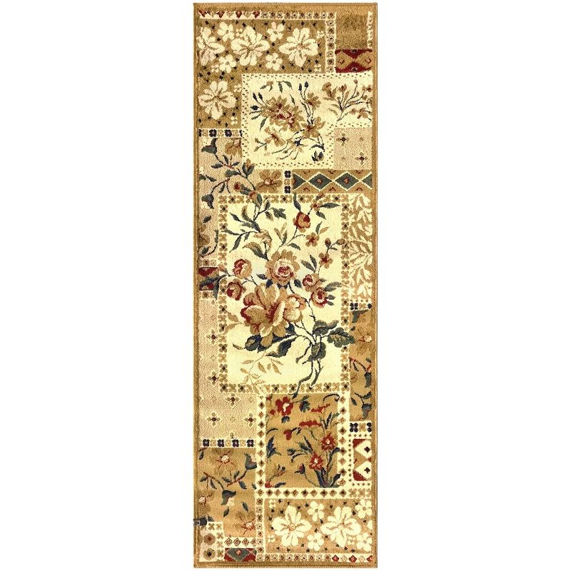 Rustic Floral Farmhouse Indoor Area Rug or Runner - Blue Nile Mills, 1 of 5