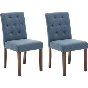 homfan Dining Chairs Set of 2, Upholstered Button Tufted Dining Chair with    Wood Legs - 1 of 4