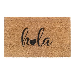 RugSmith Black Machine Tufted Hola Heart Doormat - 1 of 4