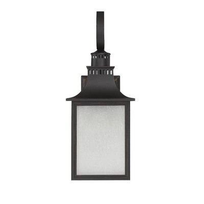 Monte Grande Bronze 18" Outdoor Wall Lantern with Seeded Glass