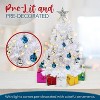 4E's Novelty 23" White Christmas Tree with Lights - Prelit Mini Tabletop Christmas Tree, Artificial White Christmas Tree Ornaments with Star Topper - 4 of 4