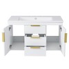 YOOCOZZ 36'' Wall Mounted Bathroom Vanity with Resin Sink and 2 Drawers - 4 of 4