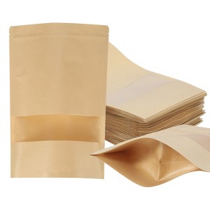 Unique Bargains Kraft Paper Zip Closure Clear Window Food Storage Containers 60 Pcs - 1 of 4