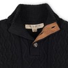 Hope & Henry Boys' Organic Mock Neck Cable Sweater, Black Cable, Small - 3 of 4