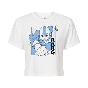 Women's - Avatar: The Last Airbender - Aang Punch Cropped Graphic T-Shirt - 1 of 4