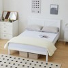 Karl Home White Wood Bed Frame Queen Size Platform Bed with Headboard - 3 of 4