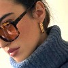 Chunky Gold Hoop Earrings for Women, 14k Gold Plated Thick Triple Hoop Earrings Hypoallergenic Trendy Chunky Gold Hoops - 2 of 4