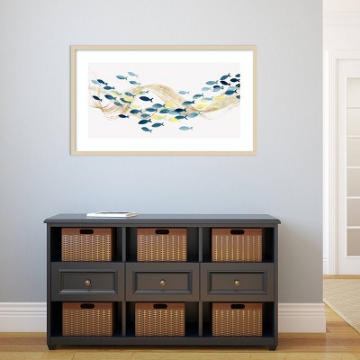41" x 24" Nautical Underwater Fish Wood Framed Wall Art