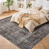 Vintage Distressed Runner Rug, Washable Non-Slip Floral Print Low Pile Carpet for Hallway, Kitchen, Bedroom - 2 of 4