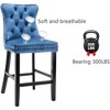 QingMoon Velvet Upholstered Barstools, Button Tufted Counter Chairs Set of 2 with Nailhead Trim and Wooden Legs for Kitchen, Cafe, Pub - 4 of 4