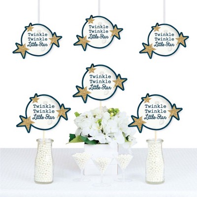 Big Dot of Happiness Twinkle Twinkle Little Star - Moon and Star Decorations DIY Baby Shower or Birthday Party Essentials - Set of 20