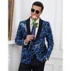 Coolmee Men's Shiny Sequin Blazer Jacket Stylish One Button Tuxedo Suit Jackets for Party Dinner Prom - 4 of 4