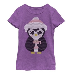 Girl's Lost Gods Cozy Cocoa Penguin T-Shirt - 1 of 3