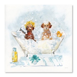 Courtside Market Bathtime Puppies II 16x16 Gallery-Wrapped Canvas - 1 of 4