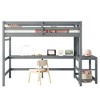 Full Loft Bed, Toddler Loft Bed With Built-in Desk, Ladder Platform, Ladder, Guardrail, Modern Full House Loft Bed For Home, Apartment, Bedroom - 2 of 4