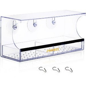PAWBEE Window Bird Feeder - Clear Window Bird Feeders with Strong Suction Cups - Suction Cup Bird Feeder Window with Drain Holes for Rain - 1 of 4