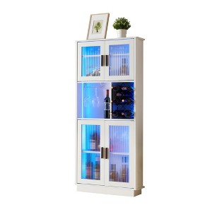 Bella Depot 65"H LED Wine Bar Cabinets with Wine Rack - 1 of 4