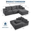 Sectional Sofa - L Shaped Boneless Cloud Couch with 67.5" Chaise, Reversible L/R Facing, No Assembly Required, Corduroy Fabric - 2 of 4