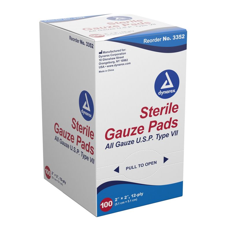 Dynarex Sterile Gauze Pads, Absorbent Wound Dressings, 1 of 2