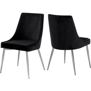 Meridian Furniture Karina Black Velvet Dining Chair (Set of 2) - 1 of 4