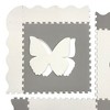 Sorbus Gray and White Butterfly, Star, Heart, and Flower shapes Interlocking Puzzle Foam Mat (4 Tile Pieces) for playroom, nursery and more - 3 of 4