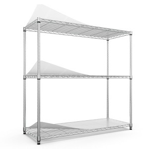 Vynxaria 3 Tier Utility Storage Shelves 1050 lbs Capacity, Chrome - 1 of 4
