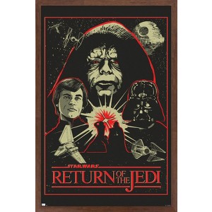 Trends International Star Wars: Return of the Jedi - Red Outline Illustration Framed Wall Poster Prints - 1 of 4