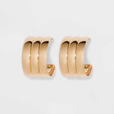 Ribbed Wave small hoops