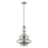 Livex Lighting Art Glass 1 - Light Pendant in  Brushed Nickel - 4 of 4