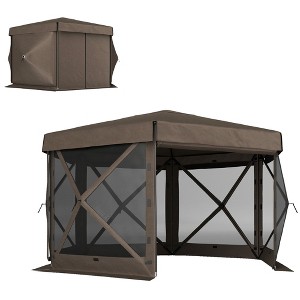 Outsunny 12' x 12' Hexagonal Pop Up Gazebo with 5 Sidewalls, Portable Outdoor Canopy - 1 of 4
