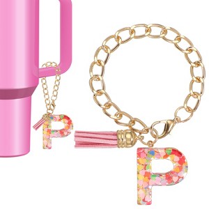 Unique Bargains Epoxy Resin Colorful Glittery Tassel Sports Water Bottle Accessories Letter Charm 1 Pc - 1 of 4