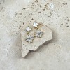 Adornia 14k Gold Plated Mother of Pearl and CZ Clover Drop Earrings - 3 of 4