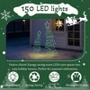 CIPACHO Set of 2 Lighted Metal Christmas Tree Decor - 150 Green & Warm White LED Lights (Indoor/Outdoor Xmas) - 2 of 4