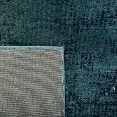 Handmade Turquoise and Multicolor Viscose Rectangular Rug (2' x 3')