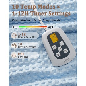 Waffle Heated Blanket, Fast Heating Electric Blanket with LCD Controller, 6 Heat Levels & 4 Hour Auto Shut Off, Machine Washable Warming Blanket - 1 of 4