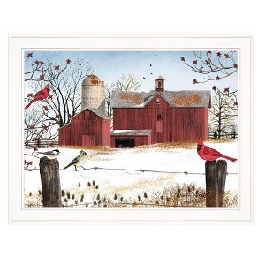 PAGED Modern Framed Wall Art for Living Room, Boho Wall Decor– "Winter Friends" by Billy Jacobs, Hang Framed Print, Bathroom Wall Decor - 1 of 2