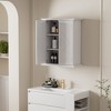 VECELO Wall Mount Bathroom Cabinet Wooden Storage Cabinet with Adjustable Shelves and 2 Doors, Bathroom Medicine Cabinet, White - 4 of 4