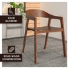 LeisureMod Dining Chair in Oak Wood Contemporary Accent Armchair with Open-Back Design Set of 4 Rivo Collection - 4 of 4