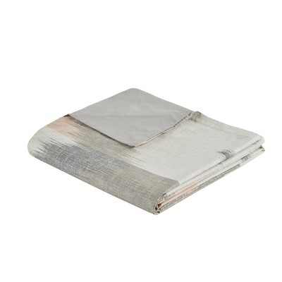 Full/Queen Blush and Gray Cotton Ikat Sham Set