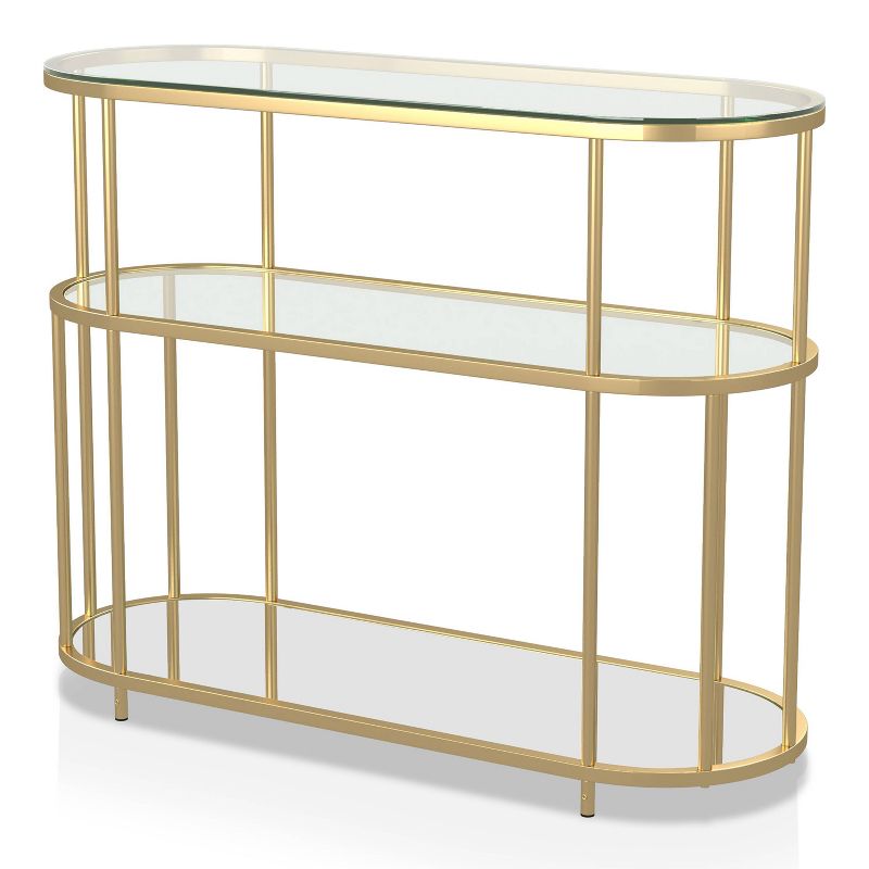 Invergarry Mirrored and Tempered Glass Sofa Table Gold - miBasics, 3 of 7