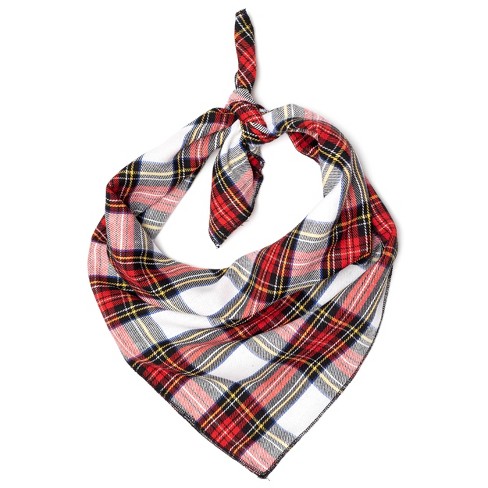 The Worthy Dog Stewart Tartan Plaid Classic Square Tie on Bandana