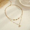 HTUTWOO Double Layered Necklace, Four-Pointed Star Choker Chain, Delicate Star Pendant Necklace Jewelry Gift for Birthday, Anniversary, Everyday Wear - 4 of 4