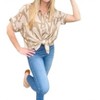 Women's Abstract Collared Print Button Down Wide Top - umgee - 3 of 4