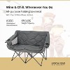 Arrowhead Outdoor Portable Folding Double Duo Camping Chair Loveseat Couch w/ 2 Cup & Wine Glass Holder, Supports up to 500lbs (Granite Grey) - 3 of 4