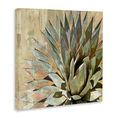Green Succulent Agave Leaves Canvas Wall Art, 24" x 24"