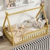 KWPZQEB Floor Bed with Safety Guardrails for Kids, Montessori Bed with Tent-Shaped & Wood Slats, Floor Bed Frame for Girls and Boys - 3 of 4